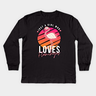 Just A Girl Who Loves Flamingos Kids Long Sleeve T-Shirt